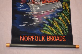 Vintage Velvet Scroll Wall Hanging Norfolk Broads (5)