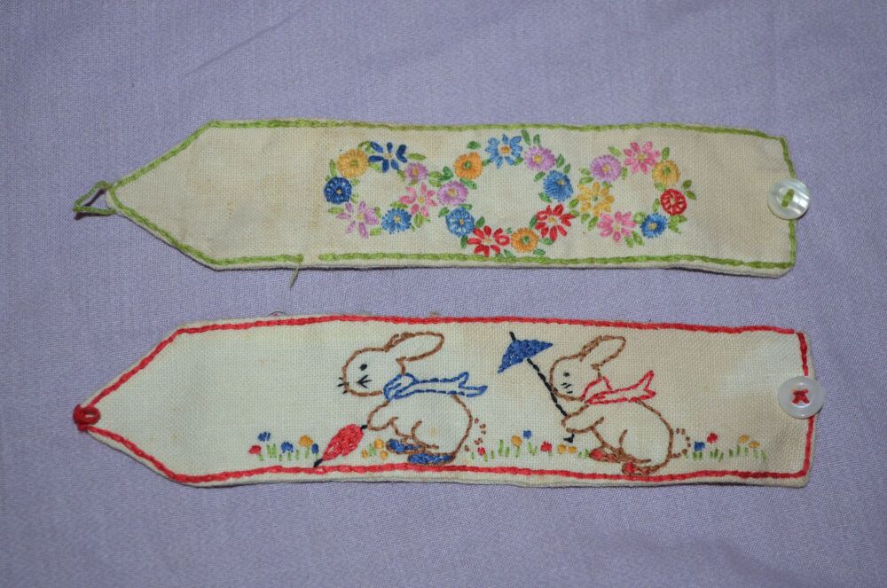 Vintage Hand Embroidered Book Marks.