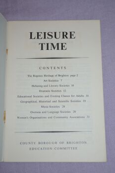 Leisure Time, A Guide To Cultural Facilities In Brighton Booklet, 1950s (2)