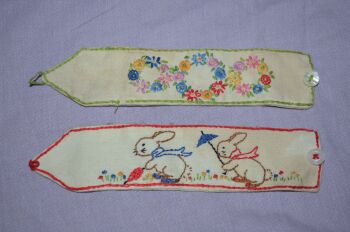 Vintage Hand Embroidered Book Marks