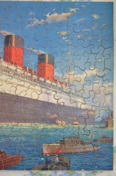 R.M.S Queen Mary Vintage Wooden Cunard White Star Jig Saw Puzzle (5)