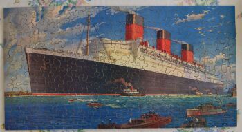 R.M.S Queen Mary Vintage Wooden Cunard White Star Jig Saw Puzzle