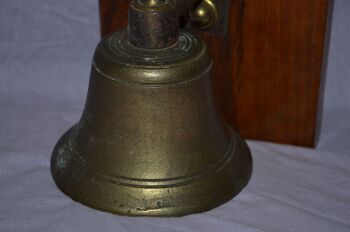 Wall Mounted Bronze Bell on Wooden Mount (3)