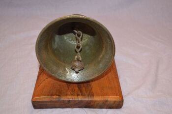 Wall Mounted Bronze Bell on Wooden Mount (4)