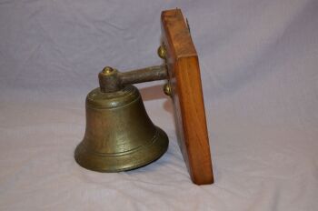 Wall Mounted Bronze Bell on Wooden Mount (5)