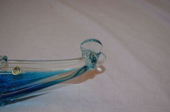 Murano Blue Glass Gondola Ashtray (2)