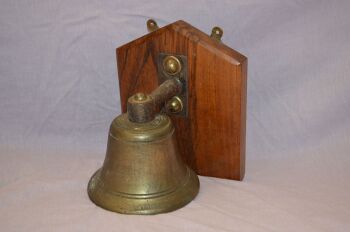 Wall Mounted Bronze Bell on Wooden Mount