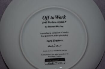 Danbury Mint Plate, Off To Work, Ford Tractors (3)