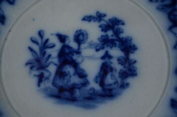 Samuel Keeling &amp; Co Blue and White Pearl China Plate (2)