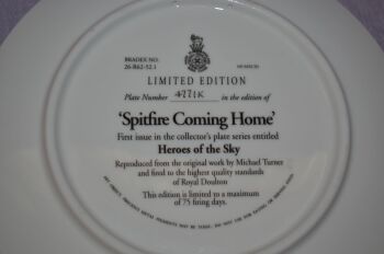 Royal Doulton Spitfire Coming Home Limited Edition Plate (3)
