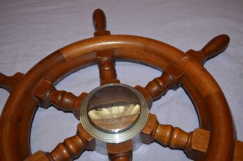Nautical Wooden Boat Steering Wheel, 12&rsquo;&rsquo; (3)