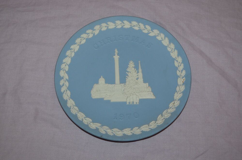 Wedgwood Jasper Ware Christmas Plate 1970, Trafalgar Square