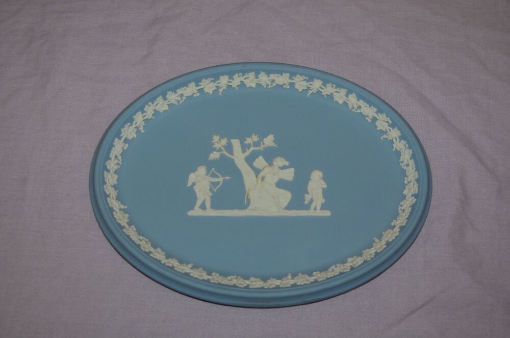Wedgewood Jasper Ware Oval Plate, Cupid and Psyche