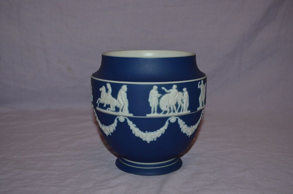 Adams Jasper Ware Dark Blue Urn