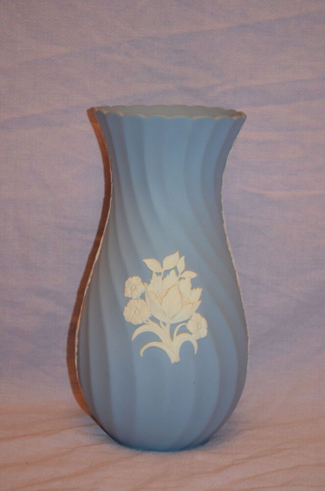 Wedgewood Jasper Ware Vase, Floral Pattern
