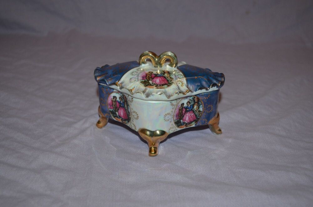 Pretty Lidded China Trinket Box