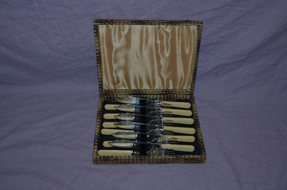 Vintage Set of EPNS Fish Knives and Forks