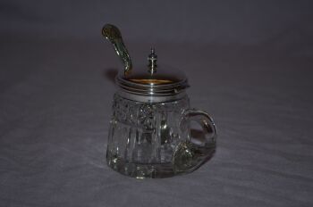Silver and Cut Glass Mustard Pot (2)