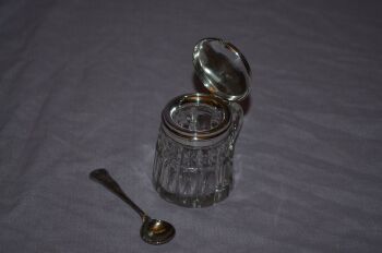 Silver and Cut Glass Mustard Pot (3)