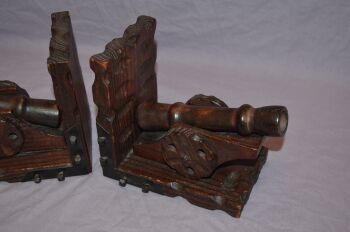 Cannon Wooden Book Ends (2)