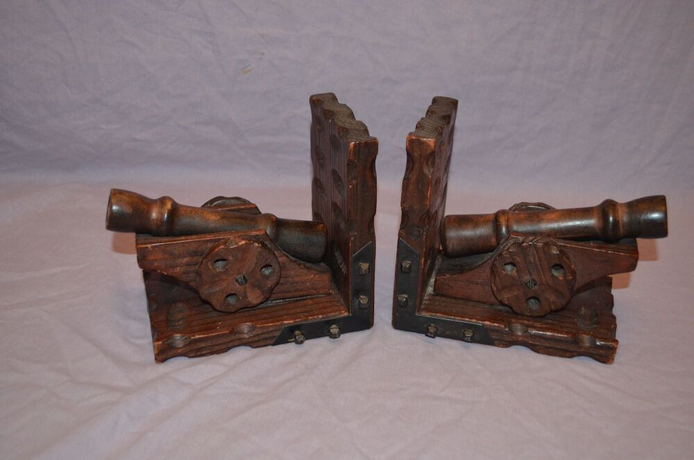 Cannon Wooden Book Ends