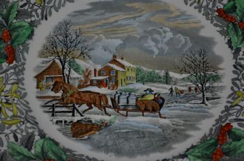 Adams Winter Scenes Series Plate, American Farm Scene (2)