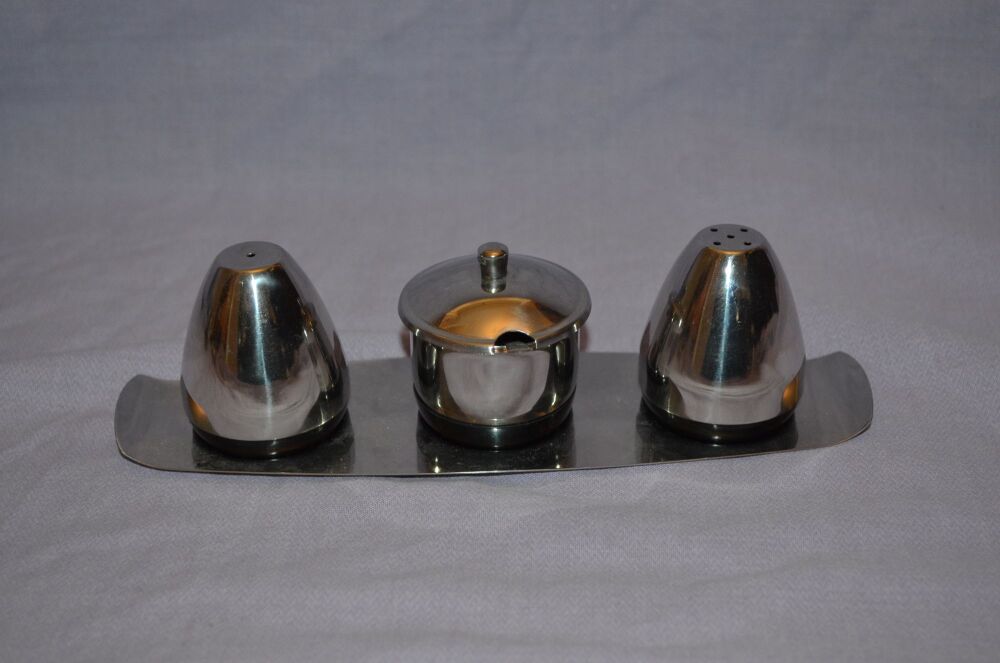 Retro Stainless Steel Condiment Set