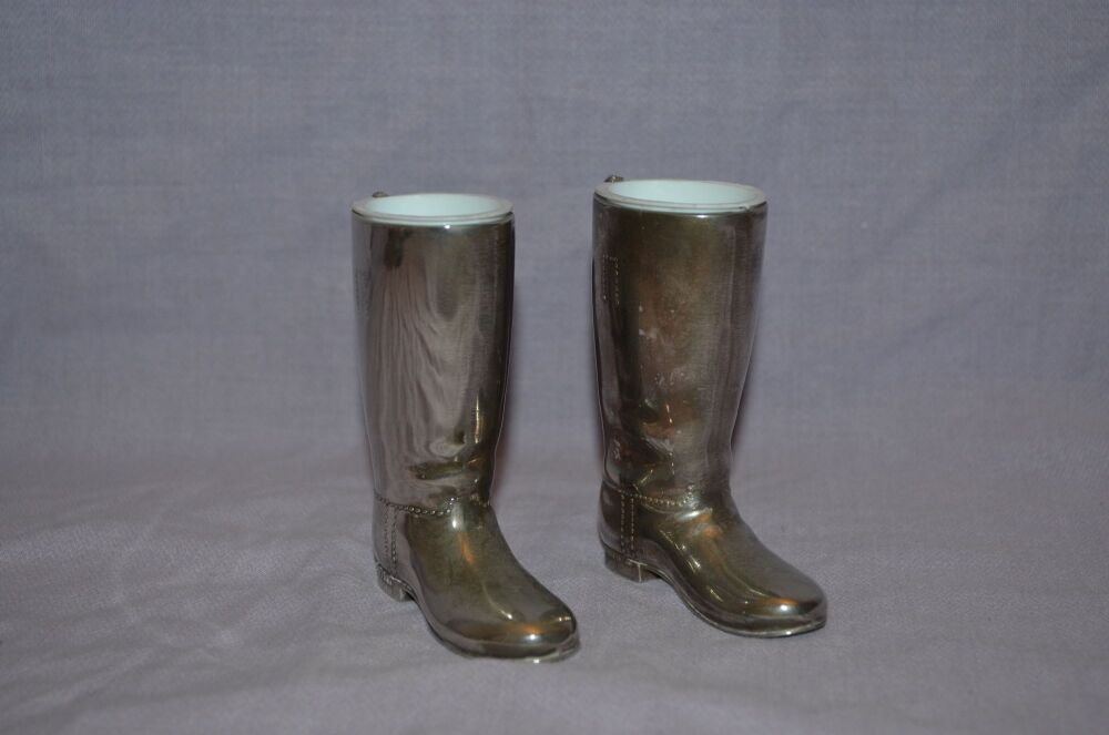 Pair of Silver Plated Wellington Boot Shot Glasses