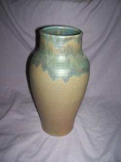 Large Upchurch Vase. 1920's. Blue & Brown. Studio Pottery