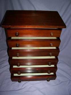 Victorian Mahogany & Pine 6 Drawer Collectors Cabinet