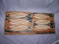 Aboriginal Painting On Bark By Robin Guningbal