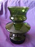 Retro 1970's Green Glass Vase. 