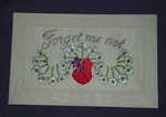 WW1 Embroidered Postcard Forget Me Not.