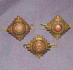 Three Brass/Enamel Officer Pips.
