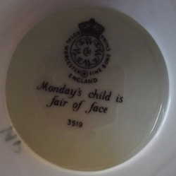 Royal Worcester Mondays Child. (2)