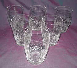 Set of 6 Stuart Crystal Tumblers Glengarry Pattern