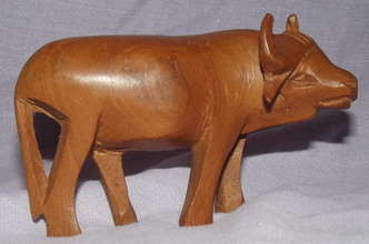 Carved Wooden Buffalo.