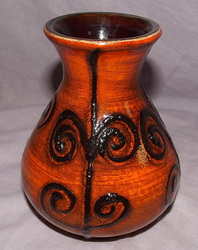 Retro Orange and Black Vase