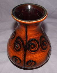 Retro Orange and Black Vase (2)