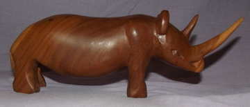 Carved Wooden Rhino (2)