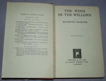 The Wind in the Willows, Kenneth Grahame 1928