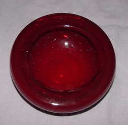 Whitefriars Red Bubble Bowl Ashtray (2)