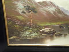 Pair of Victorian Highland Mountain Landscape Oil paintings (4)