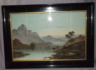 Pair of Victorian Highland Mountain Landscape Oil paintings (10)