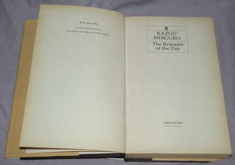 The Remains of the Day by Kazuo Ishiguro 1st edition 1989 (2)