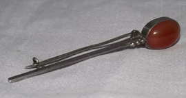 Silver Carnelian Brooch Kilt Pin (2)