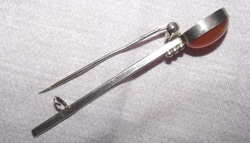 Silver Carnelian Brooch Kilt Pin (3)