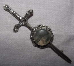 Scottish Agate Silver Brooch Kilt Pin Robert Allison (2)