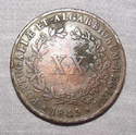 Lucernae XX Reis Copper Coin. Maria II. 1849.