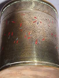 Vintage Brass Lidded Pot (3)